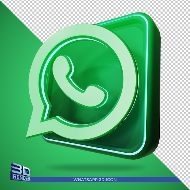 Whatsapp 3d Renderowania Ikona Na Białym Tle