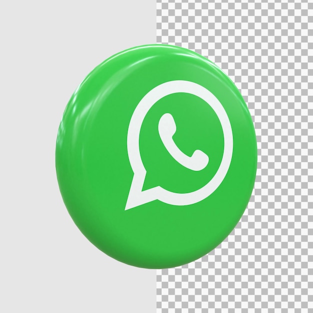 PSD icona whatsapp 3d social media icona 3d lucida colorata rendering 3d per la composizione