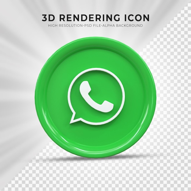 whatsapp 3d social media icon colorful glossy 3d icon concept 3d rendering for composition
