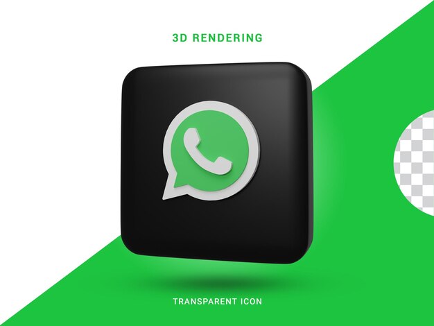 Whatsapp 3d social media rendering icona per la composizione