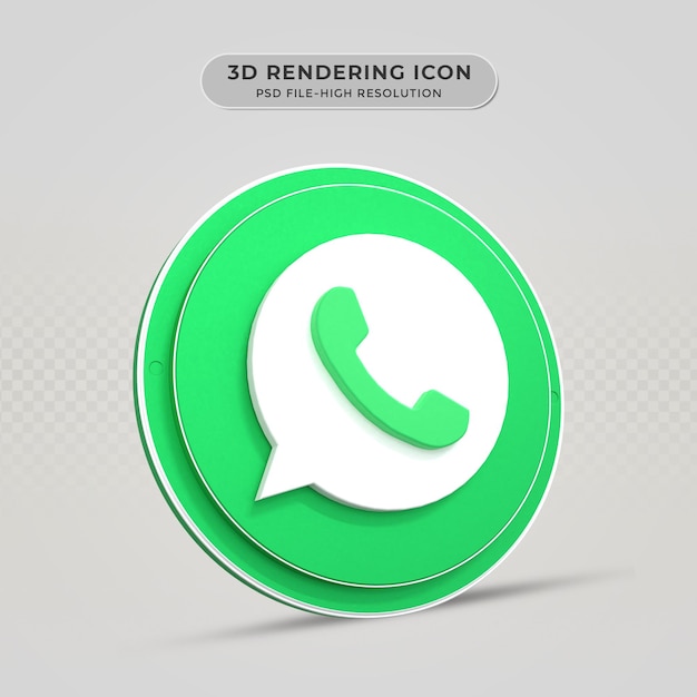 Whatsapp 3D Weergegeven Pictogram