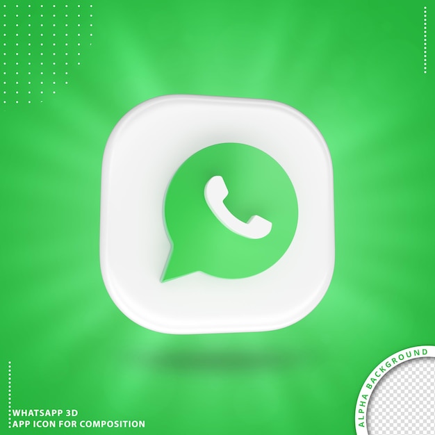 Whatsapp aplication icon for composition white