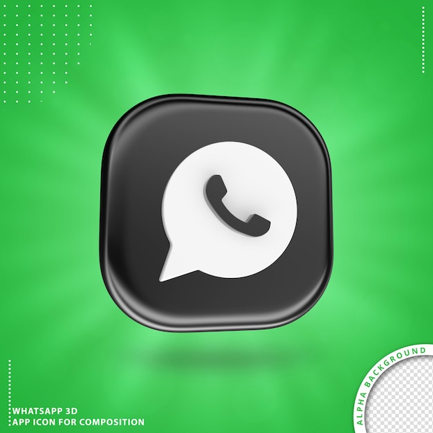 Значок применения whatsapp для композиции черный