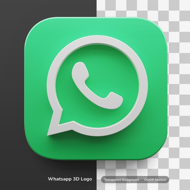 Whatsapp-appars logotyp i stor stil 3D-designresurs isolerad