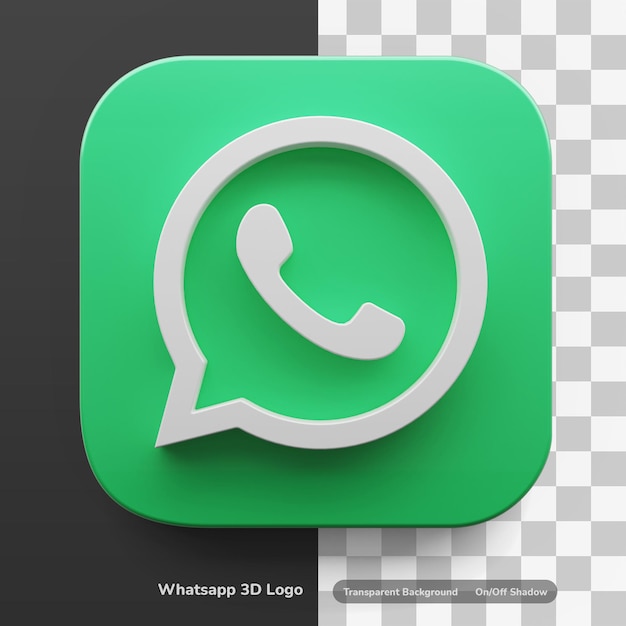 고립 된 큰 스타일 3d 디자인 자산의 Whatsapp 앱 로고