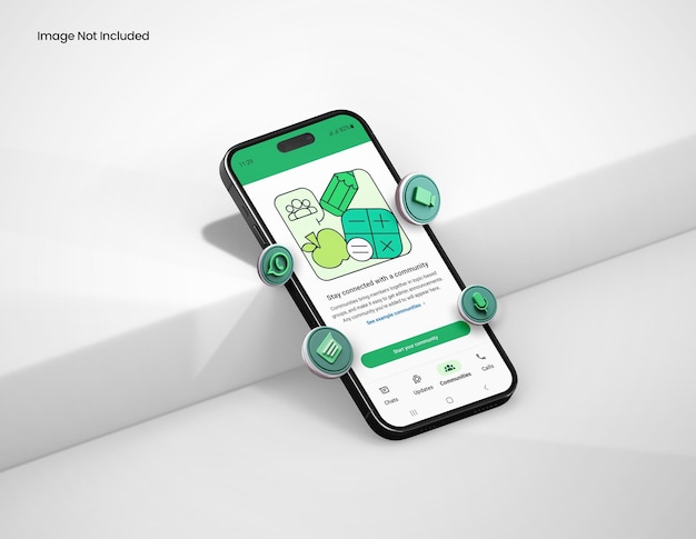 WhatsApp Chat Interface on Mobile Phone Mockup
