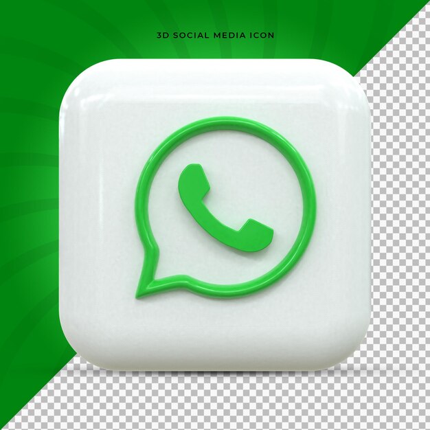 WhatsApp Colorful glossy 3d logo and social media 3d Icon Design