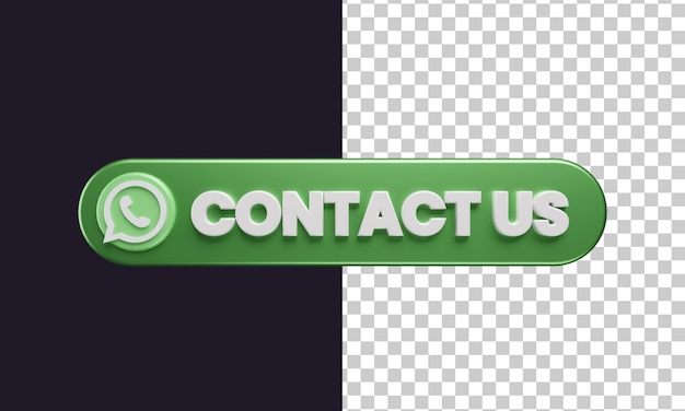 Whatsapp contact us button in 3d rendering