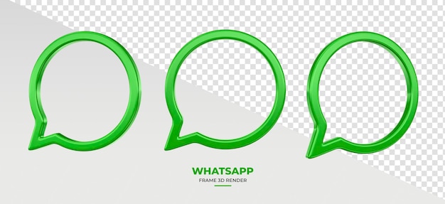 Whatsapp frame in 3d render with transparent background