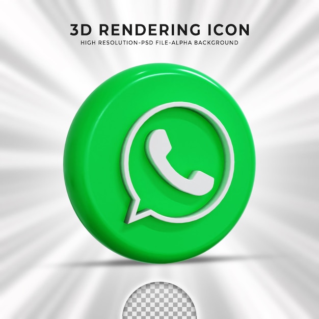 WhatsApp glossy logo and social media icons
