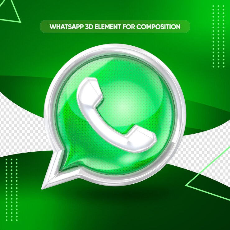 構成のためのWhatsappアイコン3D正面図