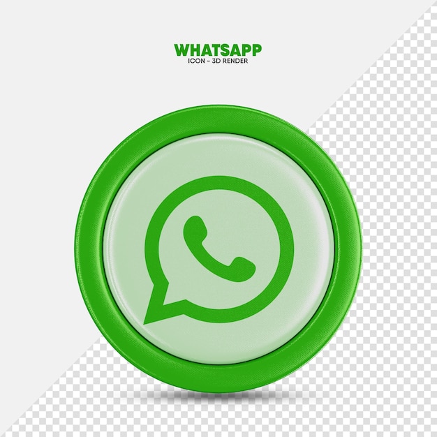 Icona di whatsapp rendering 3d isolato per la composizione