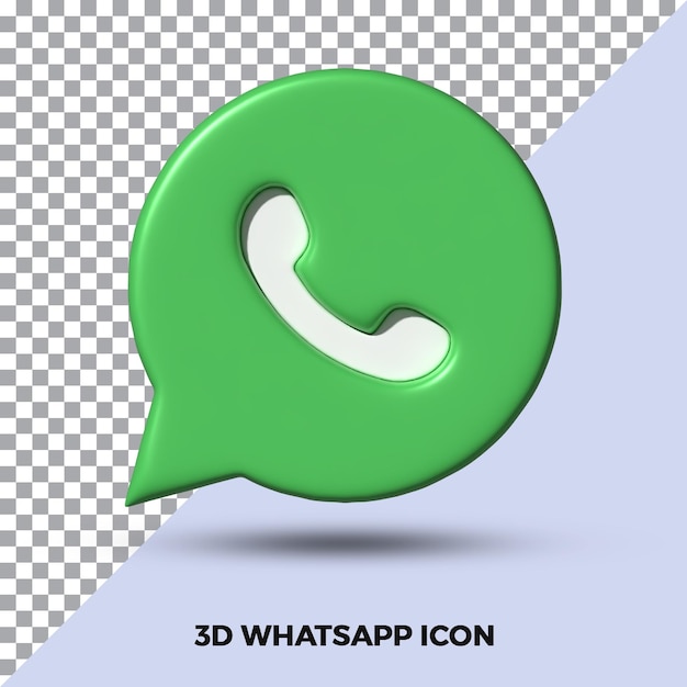 Icona di whatsapp rendering 3d isolato