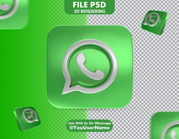 Whatsapp icon 3d rendering