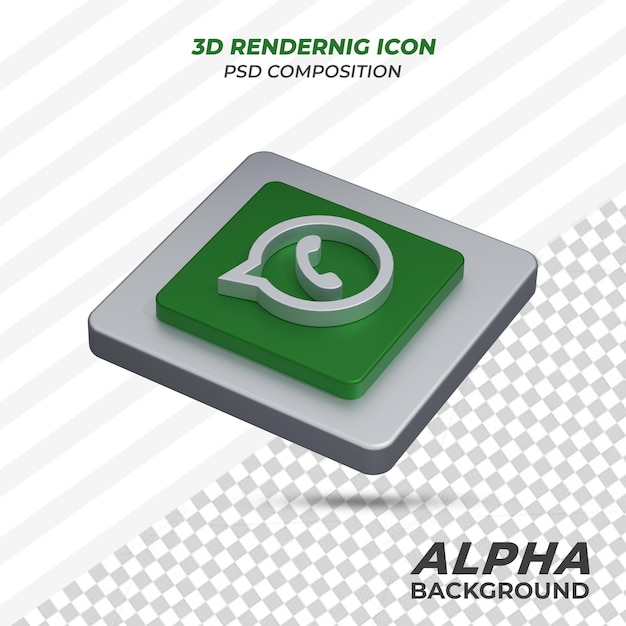 PSD Значок whatsapp в 3d-рендеринге