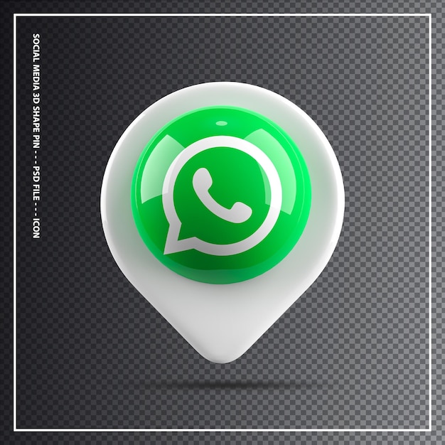 Whatsapp icona forma pin elemento 3d