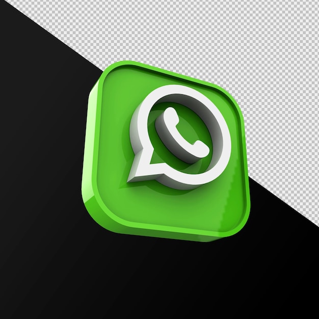 PSD whatsapp icon, social media application. 3d rendering premium photo