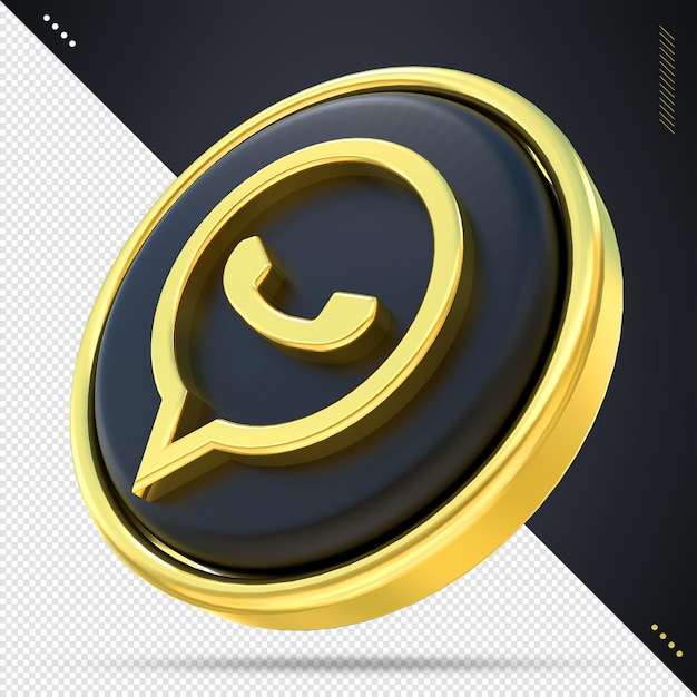 Whatsapp icon social media black and gold styles