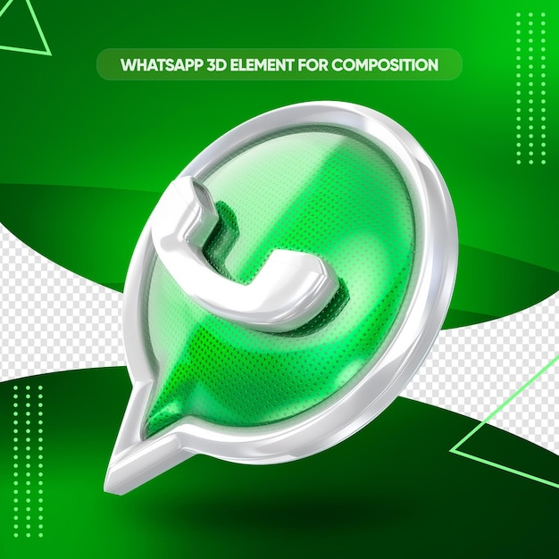 PSD whatsapp ikona 3d renderowania projektu