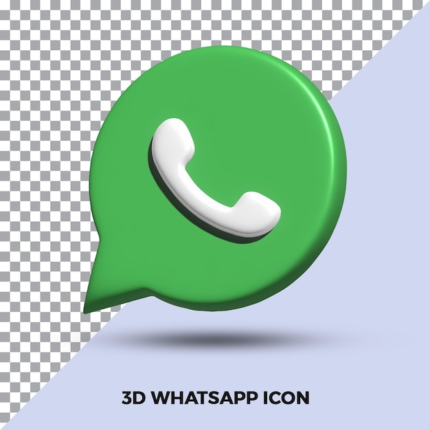 Whatsapp Ikona Renderowania 3d Na Białym Tle