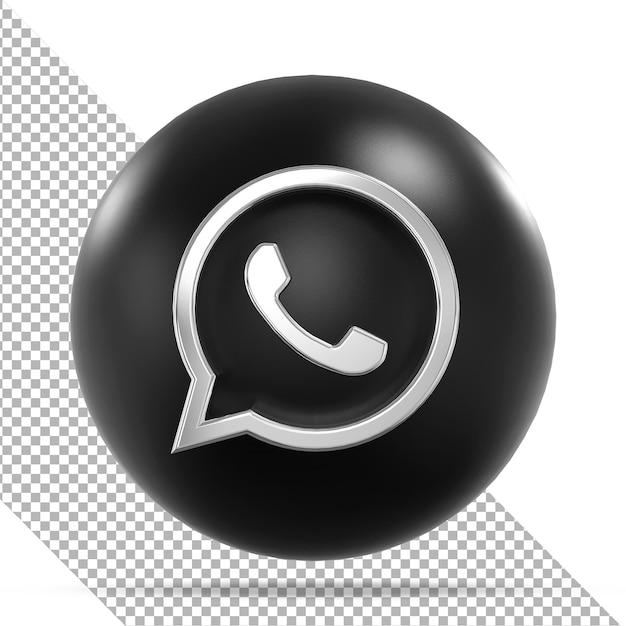 Whatsapp Ikona Social Media Srebrne Balony 3d