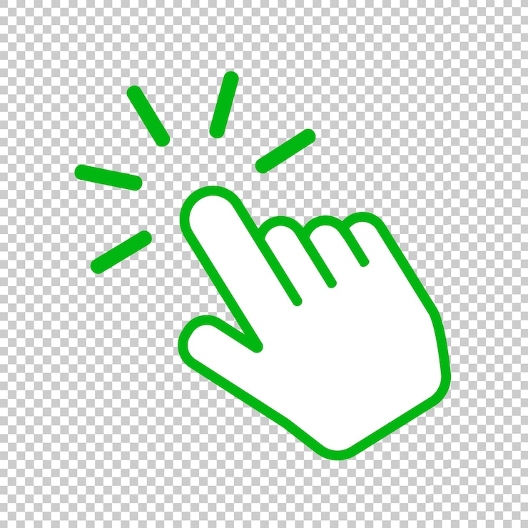 PSD whatsapp illustration finger hand cursor icon for click symbol
