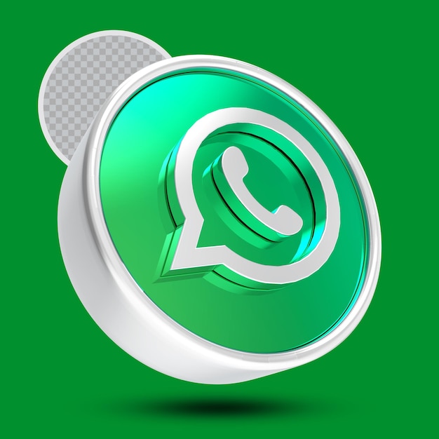 Whatsapp isolato 3d reso icona