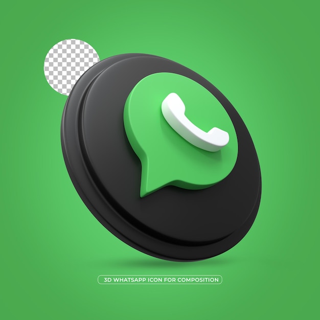 Whatsapp 격리 아이콘 3d 렌더링