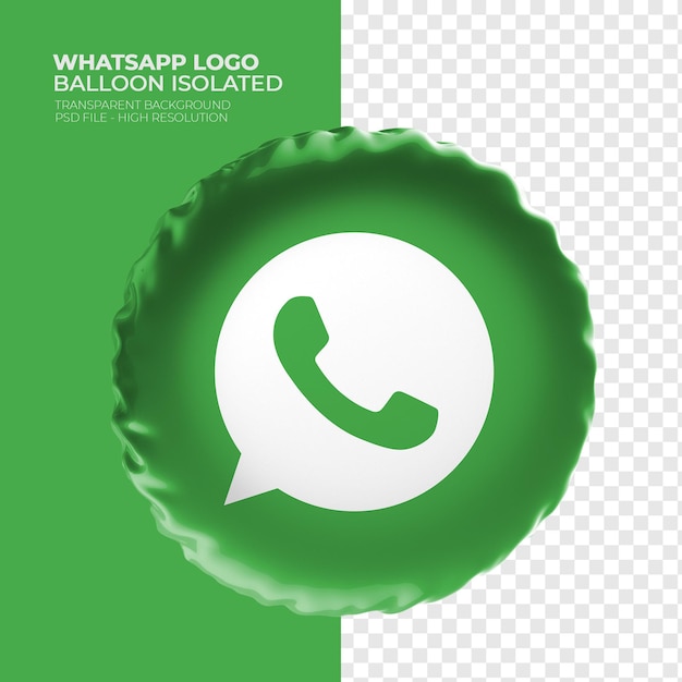 PSD whatsapp logo 3d-ballon