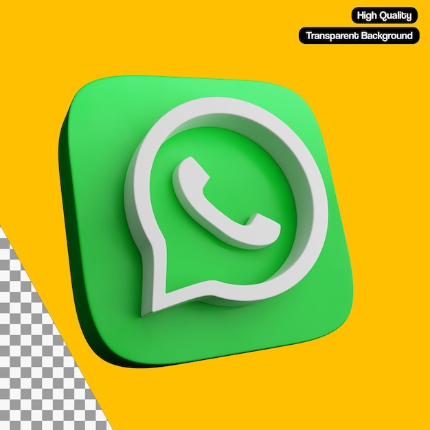 WhatsApp Logo 3D Illustratie PSD Transparante Achtergrond