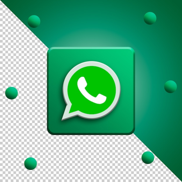 Whatsapp logo 3d rendering isolato