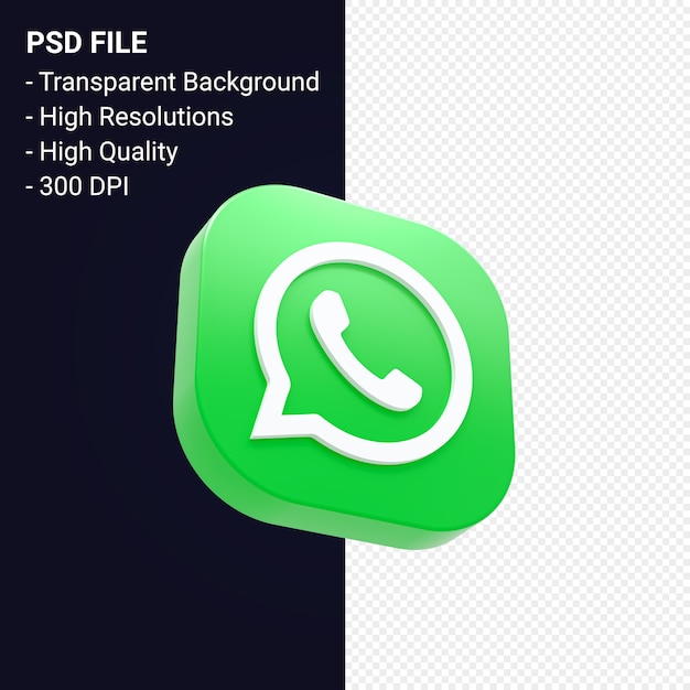 Whatsapp logo 3d rendering isolated