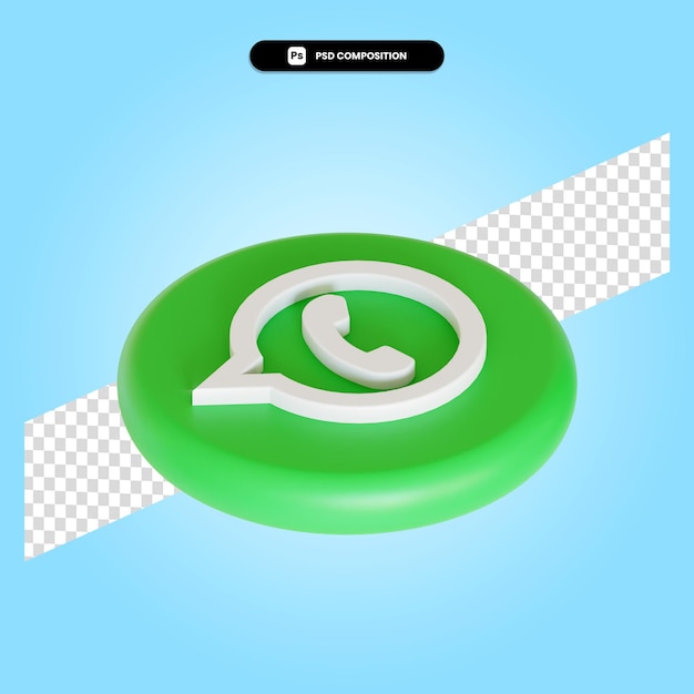 Whatsapp 로고 응용 프로그램 3d 렌더링 그림 절연