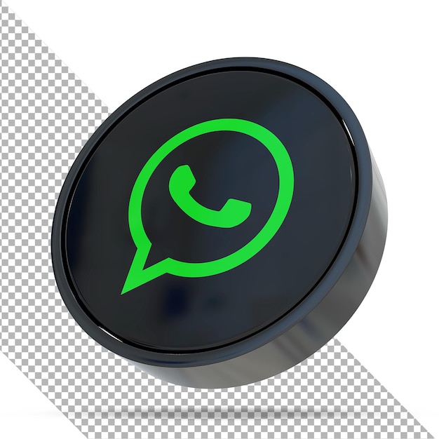 Whatsappロゴソーシャルメディア3dブラックスタイル