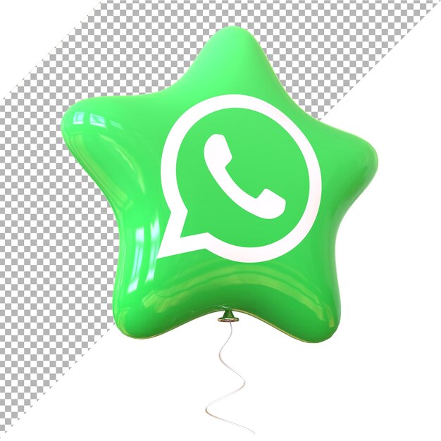 Whatsapp 로고 소셜 미디어 풍선 스타 3d