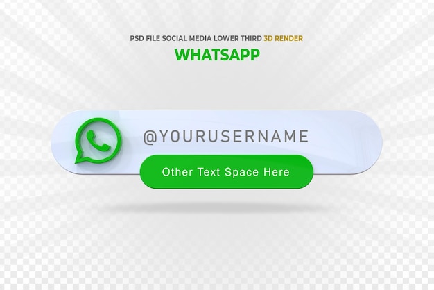 PSD whatsapp lower third banner 3d style render