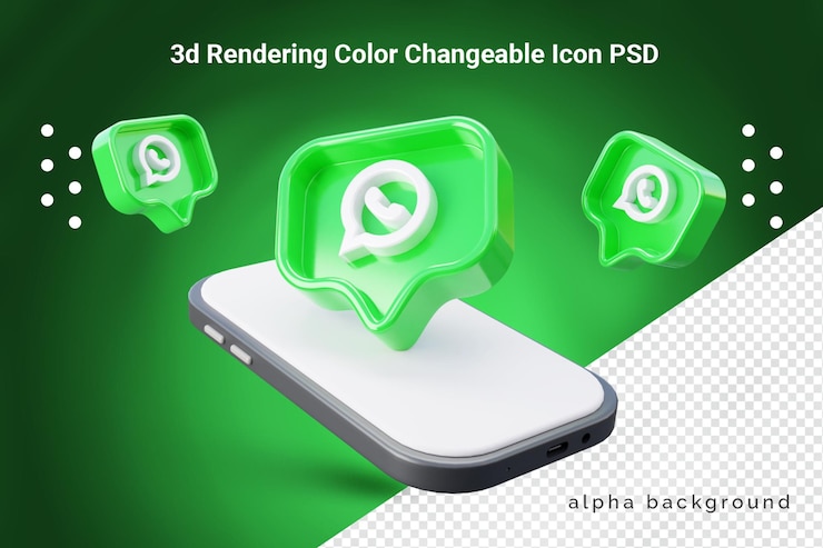 PSD whatsapp 마케팅 아이콘 3d