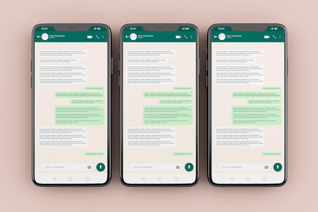 PSD whatsapp mobile interface mockup template