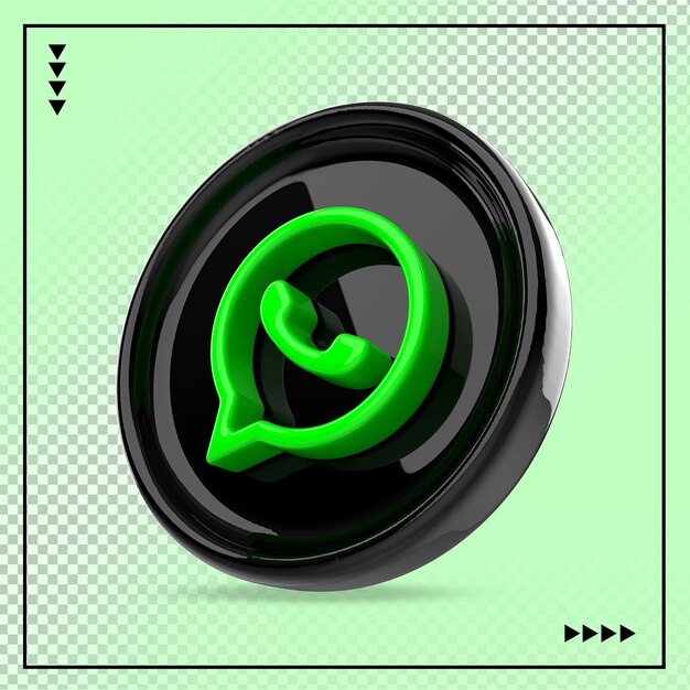 Whatsapp-pictogram sociale media zwart 3d