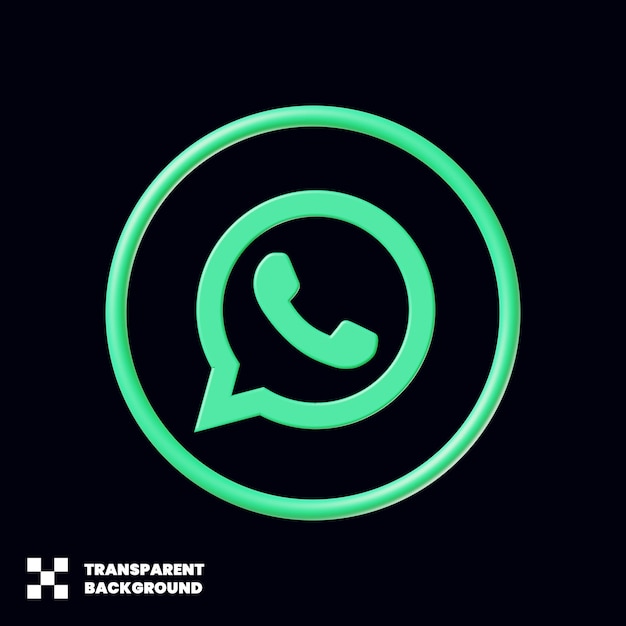 Whatsapp-pictogram voor sociale media in 3D-weergave