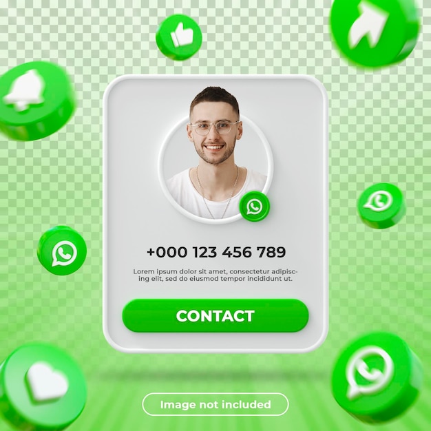 Whatsapp profielbanner 3d render samenstelling