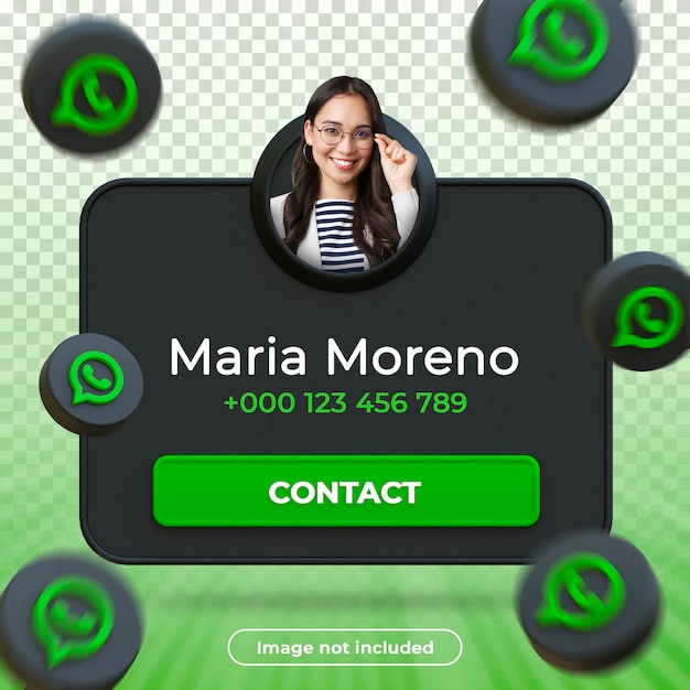 Whatsapp プロファイル バナー 3 d レンダリング コンポジション ダーク デザイン