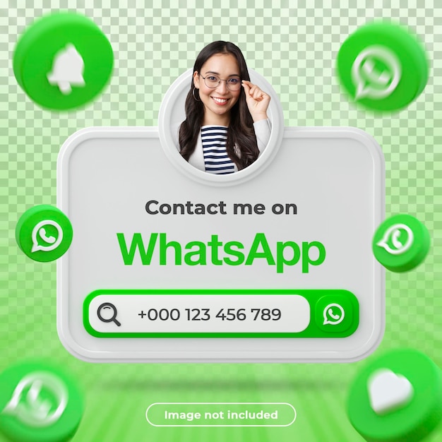 Whatsapp profile banner 3d render composition