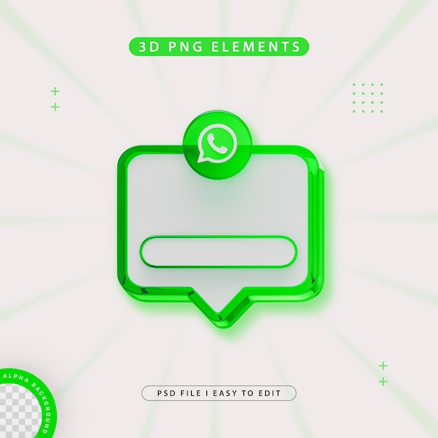 Whatsapp Skontaktuj się z nami Banner Element Icon Isolated 3d Render