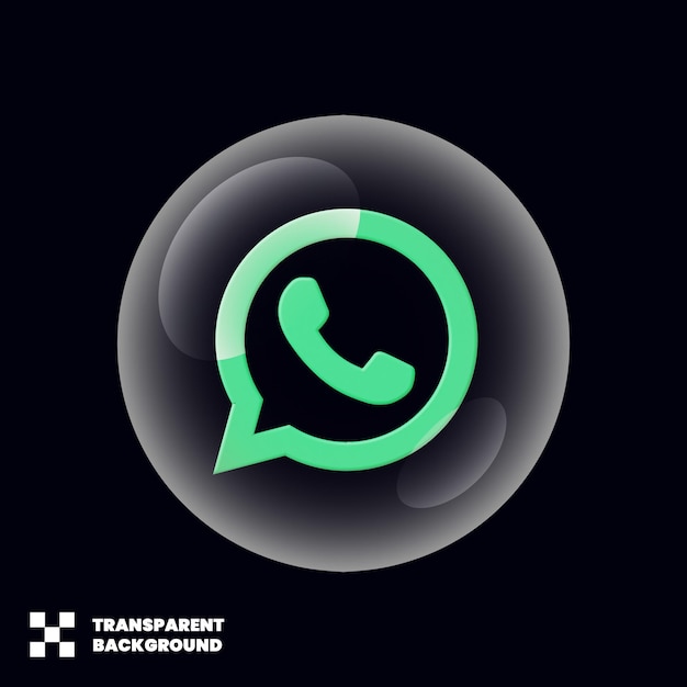 Whatsapp social media bubble icon in minimalist 3d render
