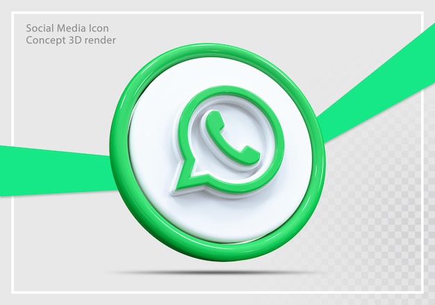 WhatsApp Social Media Icon 3D render Concept