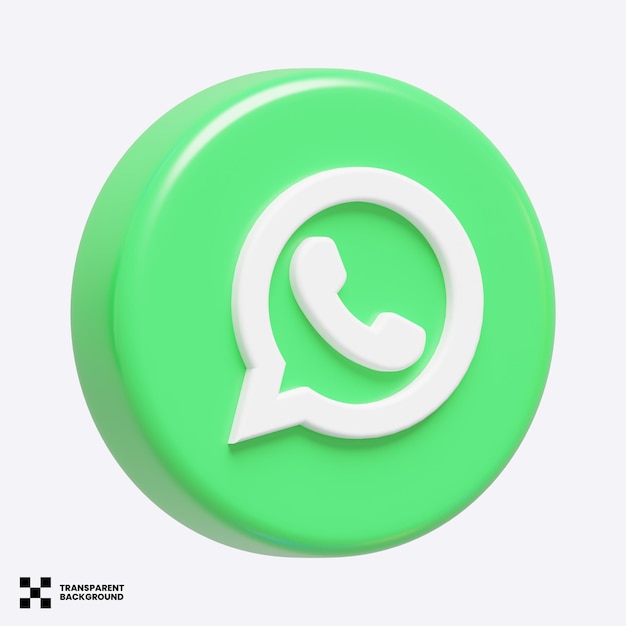 Икона социальных сетей WhatsApp 3D