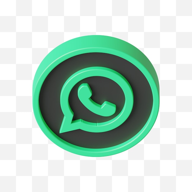 PSD whatsapp social media icon 3d