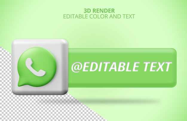 Whatsapp social media icons with lower third 3D rendering