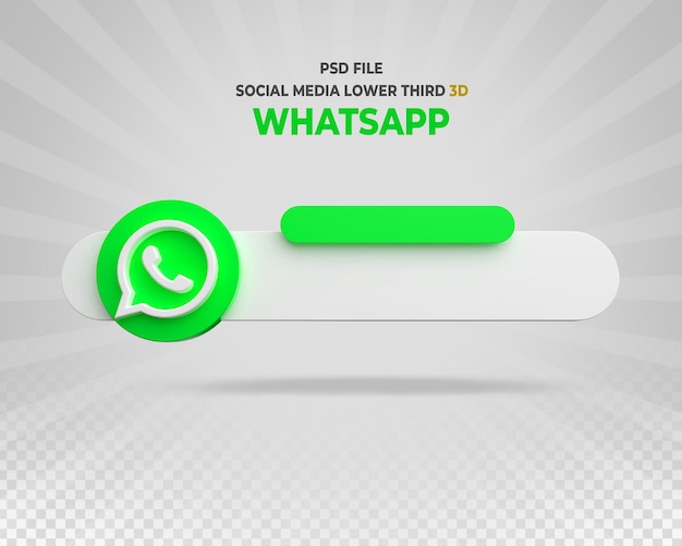 PSD whatsapp social media logos lower third banner 3d render